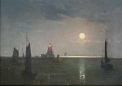 « Vue nocturne du phare de Saddle Rock, dans le Maine », par Hermann Herzog