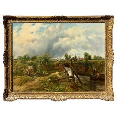 "A Lock on the River Waveney, Near Shipmeadow Suffolk" by Frederick Waters Watts