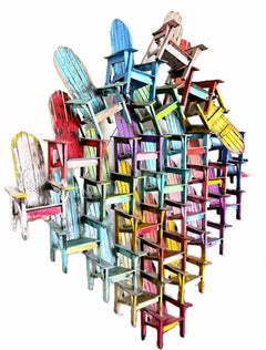 "Adirondack Chair Jumble" Wall Hanging Sculpture by Paul Jacobsen