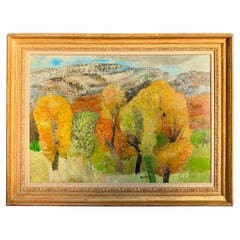 "Tardo autunno in montagna, Grenoble" Dipinto a olio di Guy Bardone