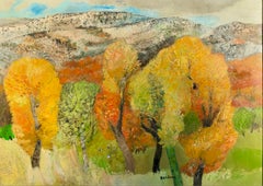"Tardo autunno in montagna, Grenoble" Dipinto a olio di Guy Bardone