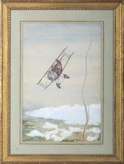 Great WWI Plane Dog Fight Illustrations, circa 1917, Four Total