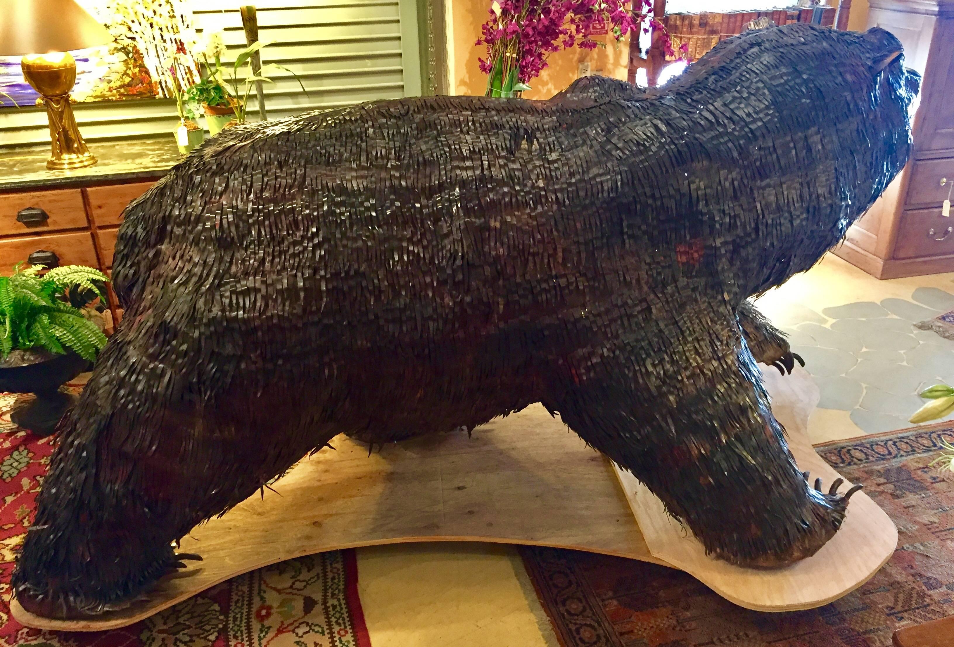 Unique Large Copper Bear Sculpture for Indoor or Outdoor Display In Excellent Condition In Wiscasset, ME