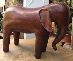 Leather Elephant Footstool by Omersa for Abercrombie