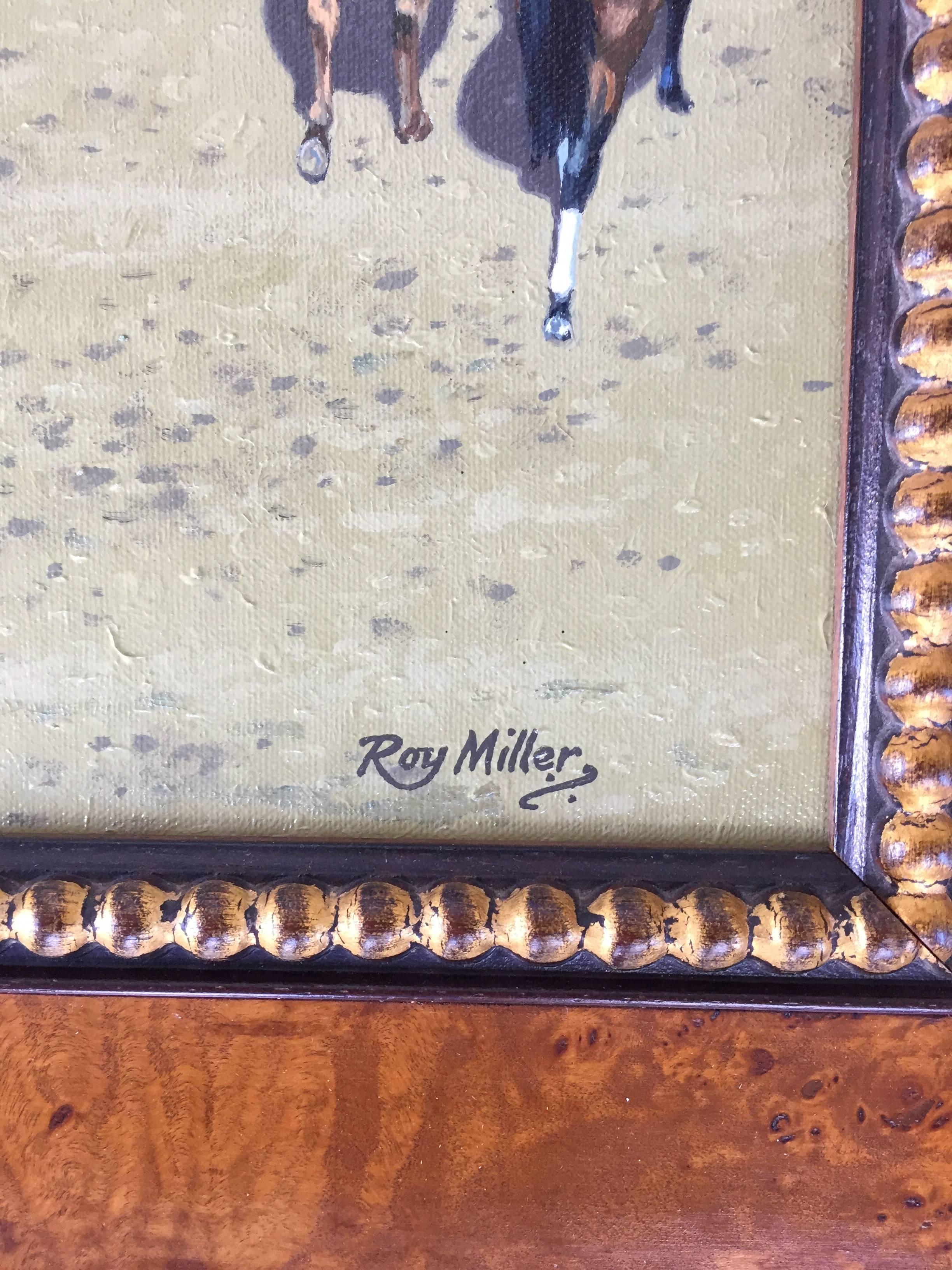 Signed lower right and inscribed verso. Ex Geary gallery Darien CT. Oil on canvas.

As a member of the Society of Equestrian Artists (SEA) and the American Academy of Equine Art, Roy is an artist of international repute.

Roy began work as a