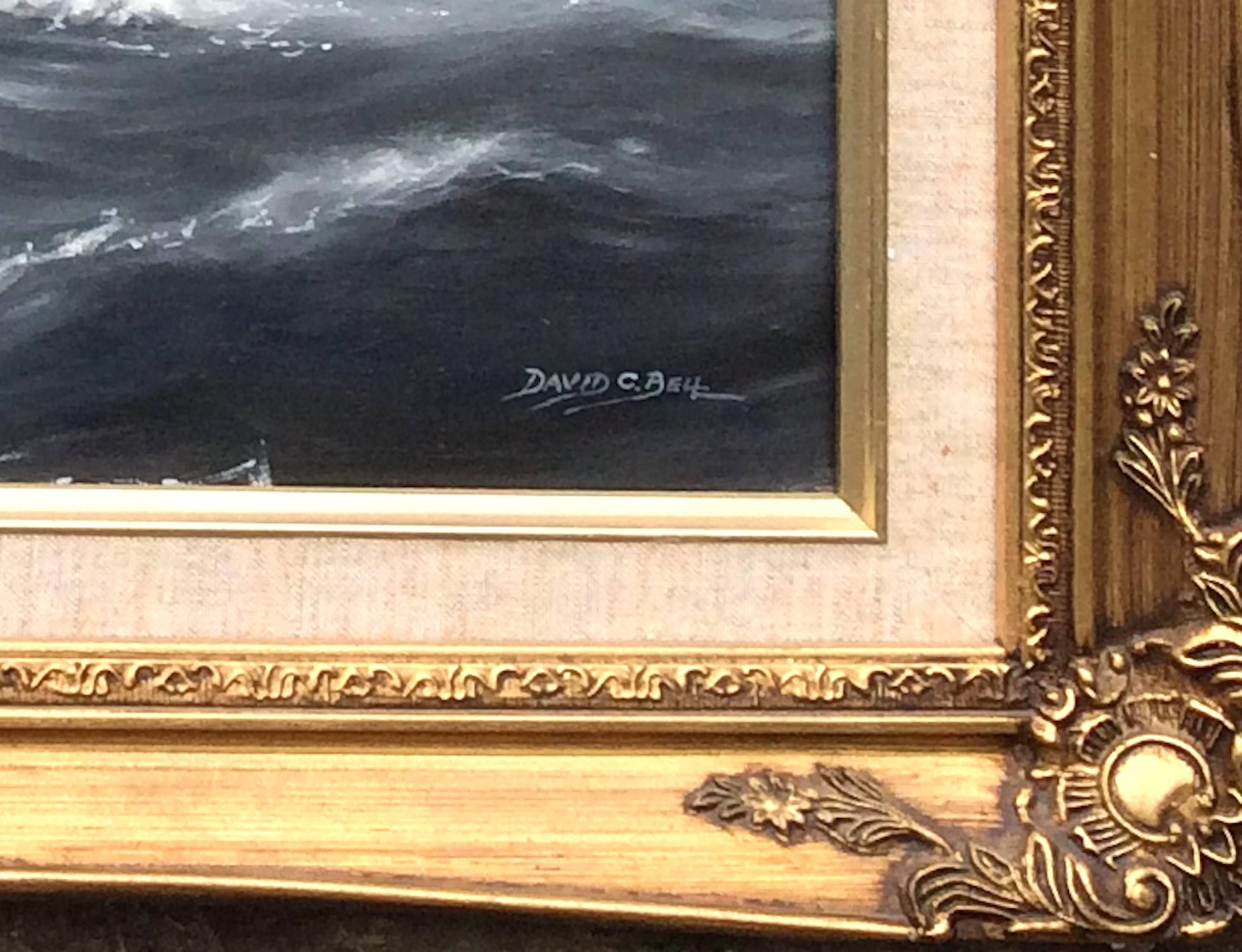 Signed lower right.

David C. Bell was born in Lincolnshire, not far from the River Humber. After attending Trinity House Navigation School, Hull, David embarked upon a career at sea in the Merchant Navy. After nine years sailing around the world