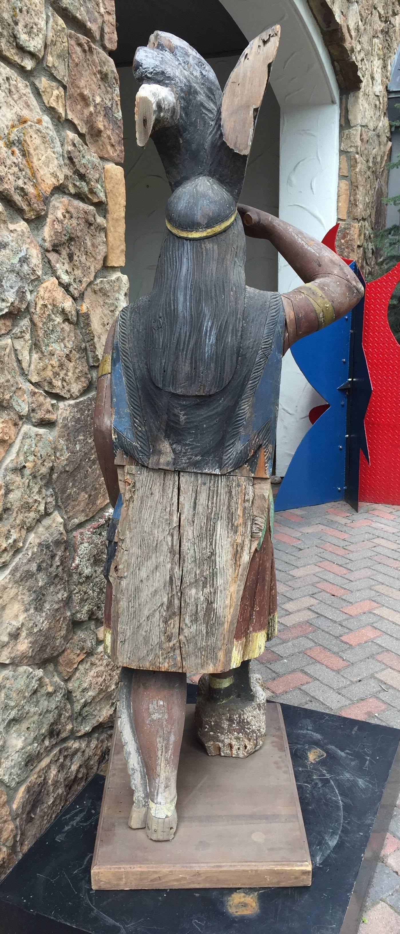 Folk Art Great Cigar Store Indian Chief Early American Attributed to Thomas Brooks