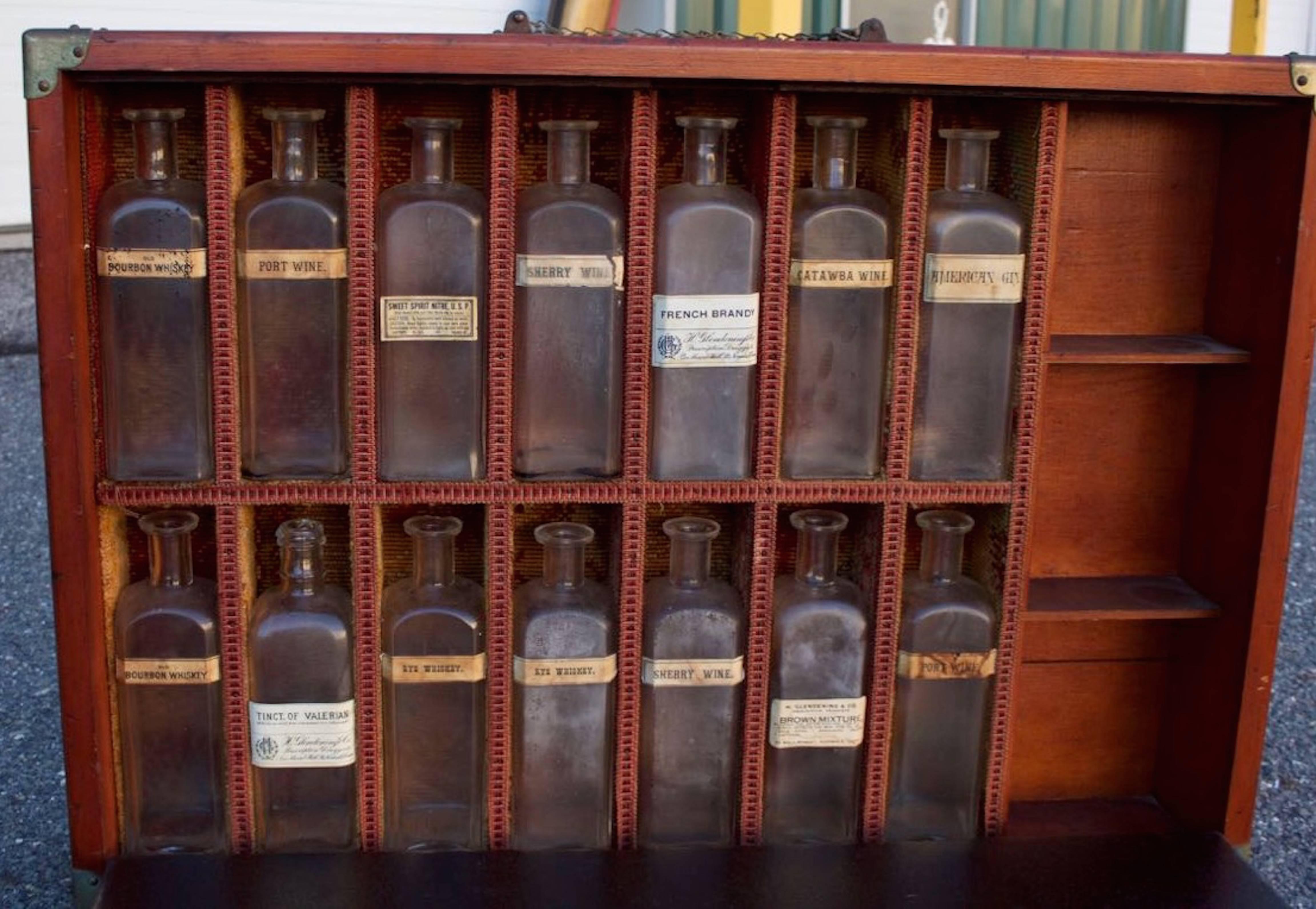 Victorian Traveling Liquor Cabinet, 19th Century