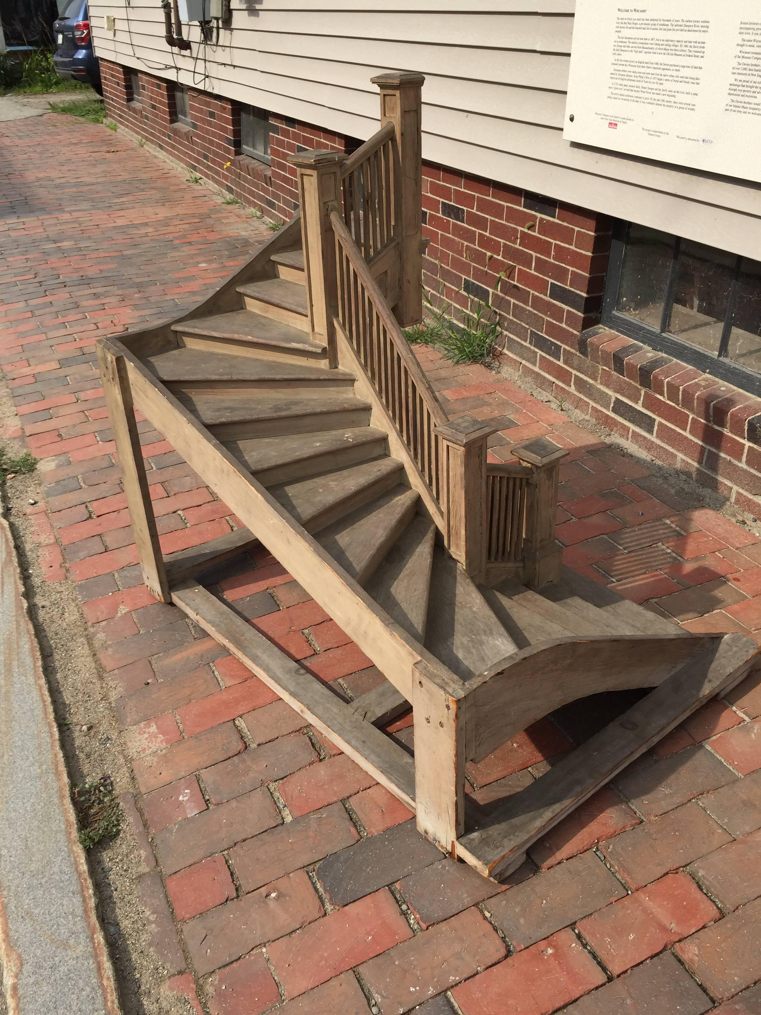 Monumental 19th Century Carpenters Staircase Model in Old Paint In Good Condition In Wiscasset, ME
