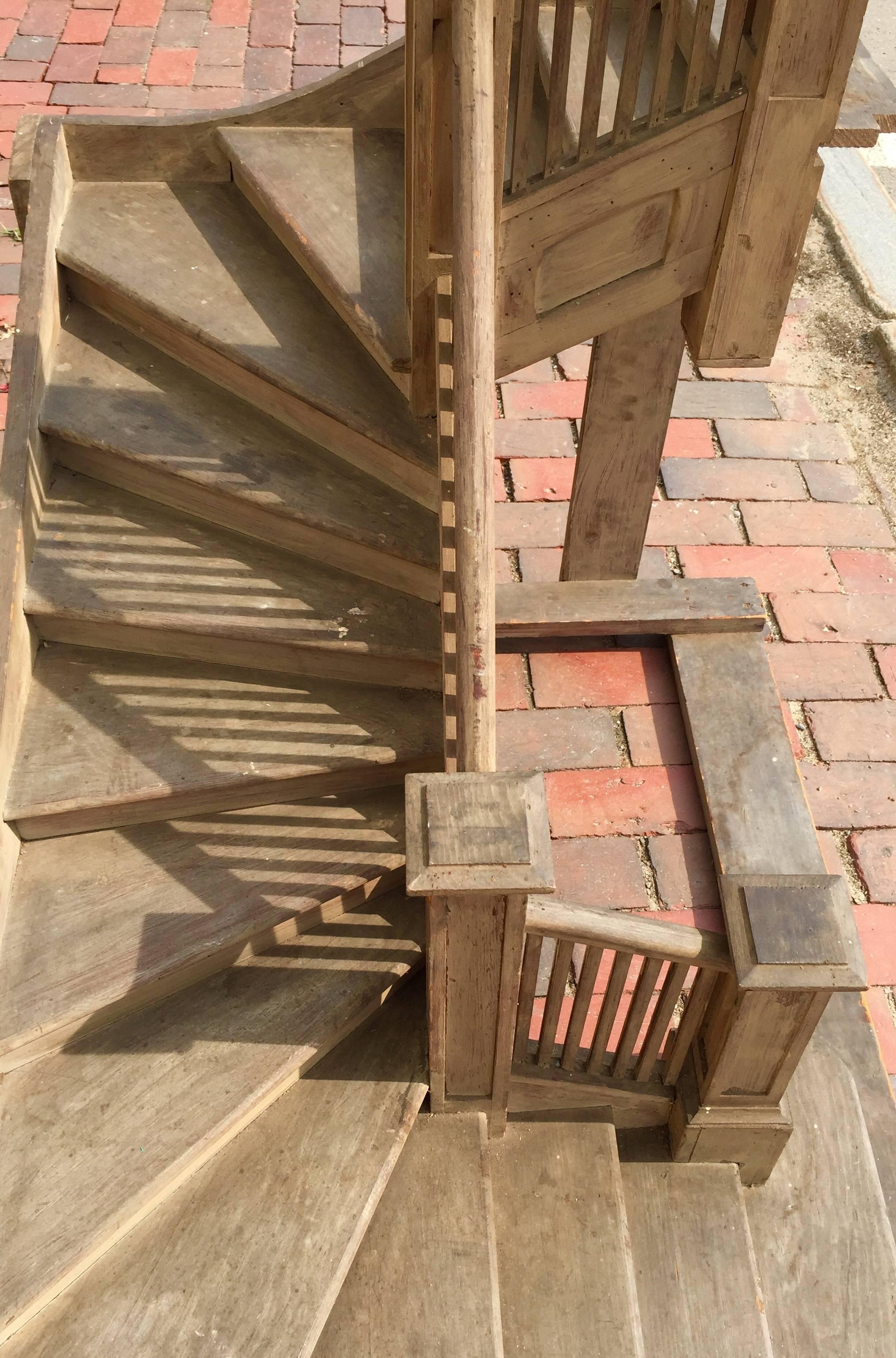 American Monumental 19th Century Carpenters Staircase Model in Old Paint