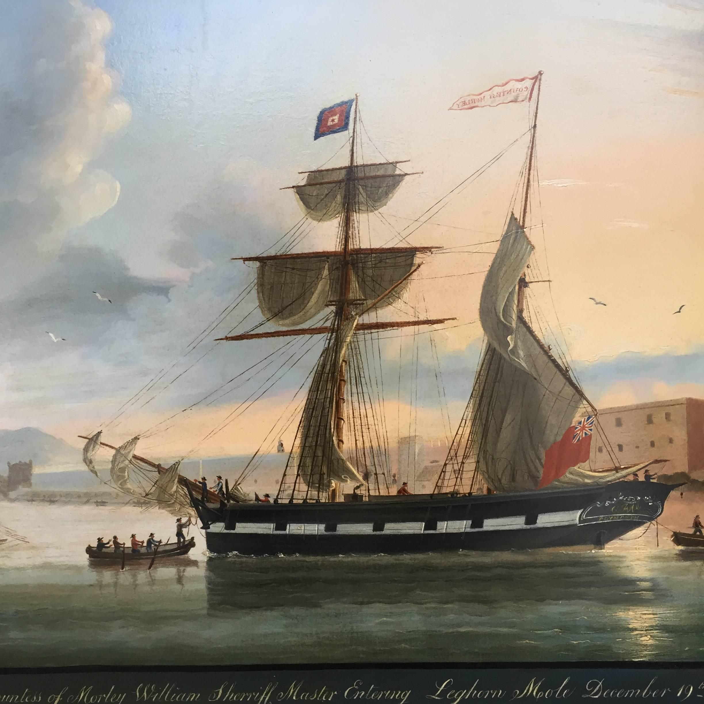Folk Art Impressive Pair of English Naive School Nautical Paintings