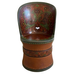 Dated 1951 Rare Kubbestol, Telemark Rosemaling by Jon Gjelstad, Norway