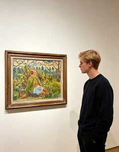 1942 Oil Painting "I Skogen" by Bjarne Rise (USA 1904 - Norway 1984)