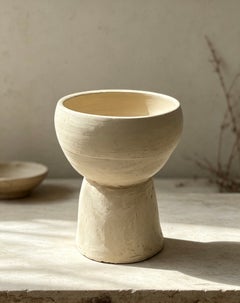 Socle minimaliste en céramique tourné à la main, par Aase M. Lommerud, Norvège, 1980