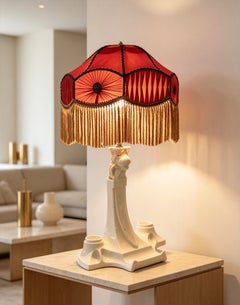 Lámpara de mesa de mayólica de estilo Art Nouveau, de alrededor de 1910, Julius Dressler, Austria
