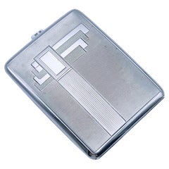 1920/30s ART DECO Solid Silver Cigarette or Card Case, Germany
