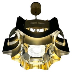 c.1960s Danish Modern Werner Schou for Coronell Elektro Pendant Chandelier