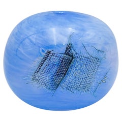 Jarrón de cristal artístico de Benny Motzfeldt (1909-1996), PLUS Noruega, 1995