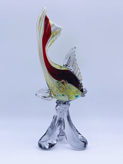 Fischskulptur aus Murano-Glas aus der Mitte des Jahrhunderts. Italien. ca. 1970er Jahre
