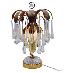 Tear Drop Table Lamps by Palwa, Germany, Murano Glass & Gilt-Brass, c. 1960s