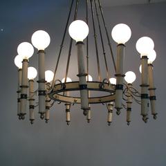 Pair of 1930s Art Deco Chandeliers