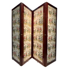 Exceptional Victorian Four-Fold Mahogany Room Screen