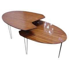 Italian mid-century coffee table in wood and metal by ISA Bergamo, 1960s