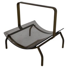 Italian mid-century modern brass magazine rack holder Fontana Arte, 1960s
