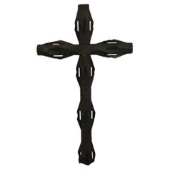 Antique Italian Gothic Crucifix in Bronze Casting, Sculpture from the Early 1900