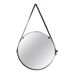 Miroir rond italien en laiton dans le style d'Ico Parisi, années 1950