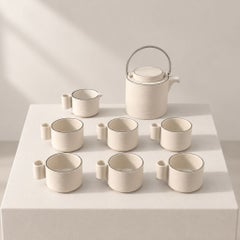 1970s Italian Ceramic Tea Set by Ambrogio Pozzi for Franco Pozzi