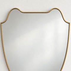 1950s Italian Brass Shield Wall Mirror in the Style of Gio Ponti