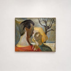 Maurice Stoppani, Vintage-Gemälde im französischen Kubismus-Stil, 1955