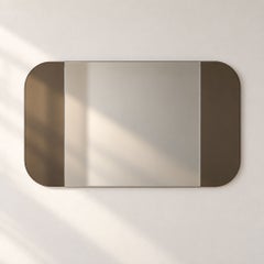 Grand miroir mural italien en verre fumé des années 1970, attribué à Cristal Art