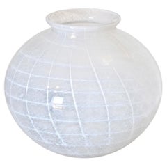 1950s Italian White Murano Glass Vase in style of Tobia Scarpa for Venini