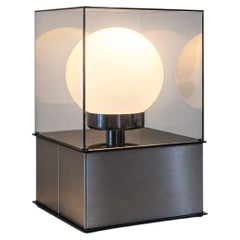 1970s Space Age Table Lamp Perspex Opaline Glass in the Style of New Lamp Italy
