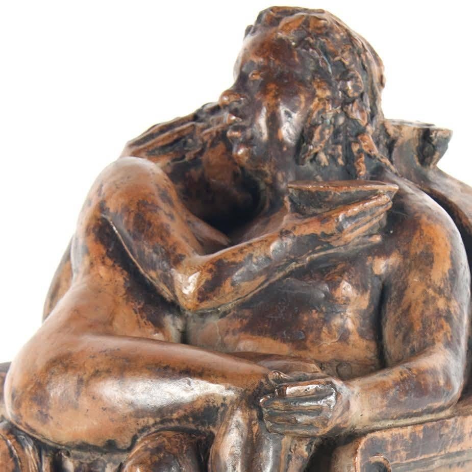 Beautiful Bronze Bacchus Figure, Artist Charles Dumernit, 21st Century 3