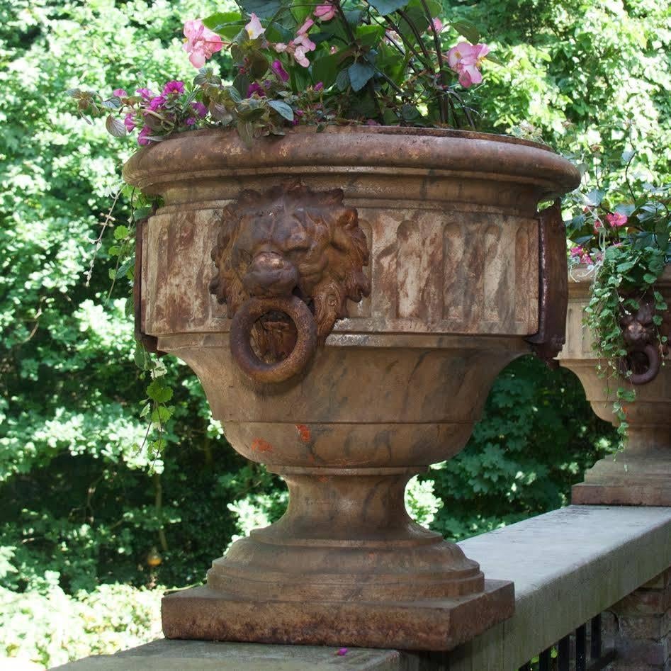 Beautiful Large Cast Iron Garden Vases, Probably French, circa 1820 2