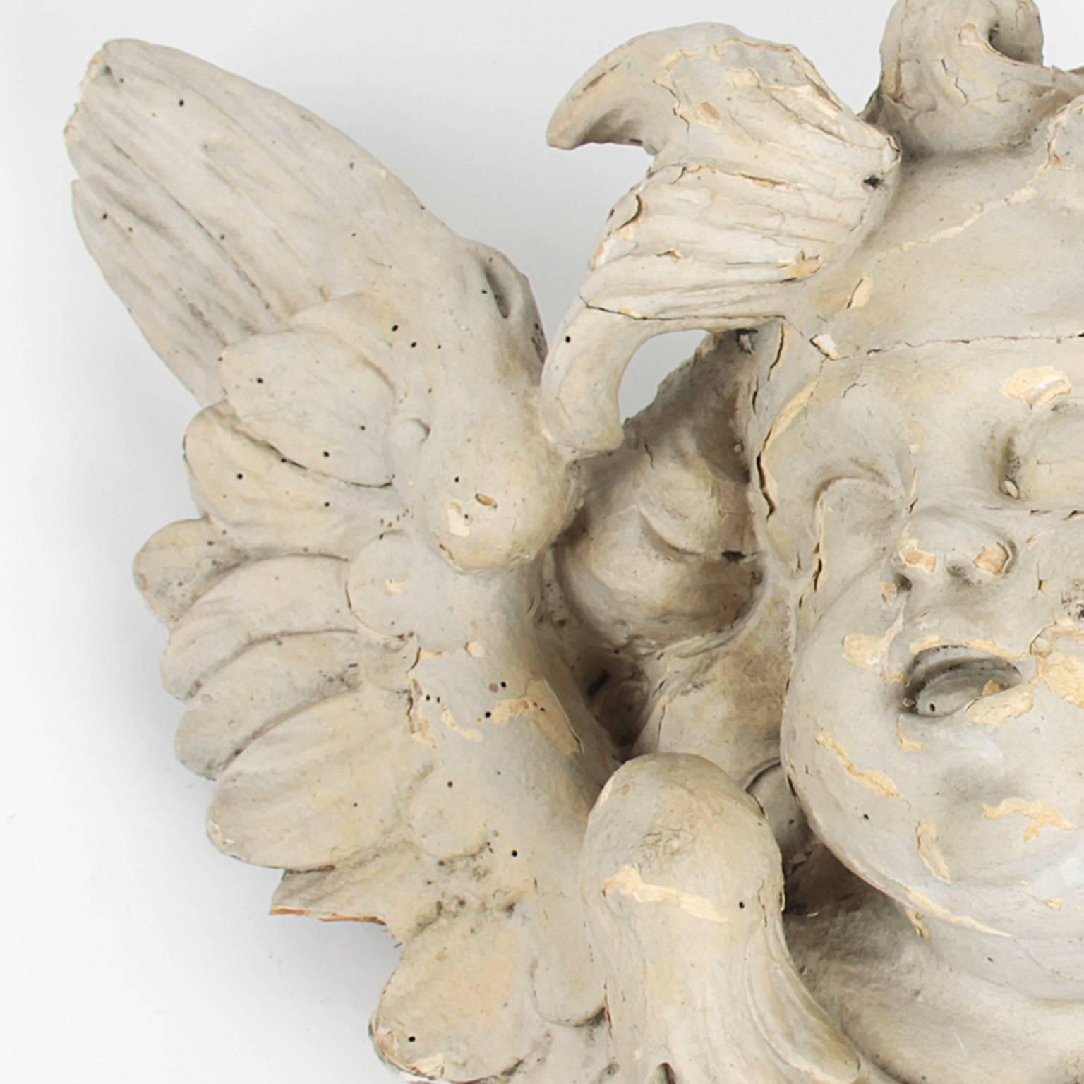 17th Century Wooden Head of an Angel 2