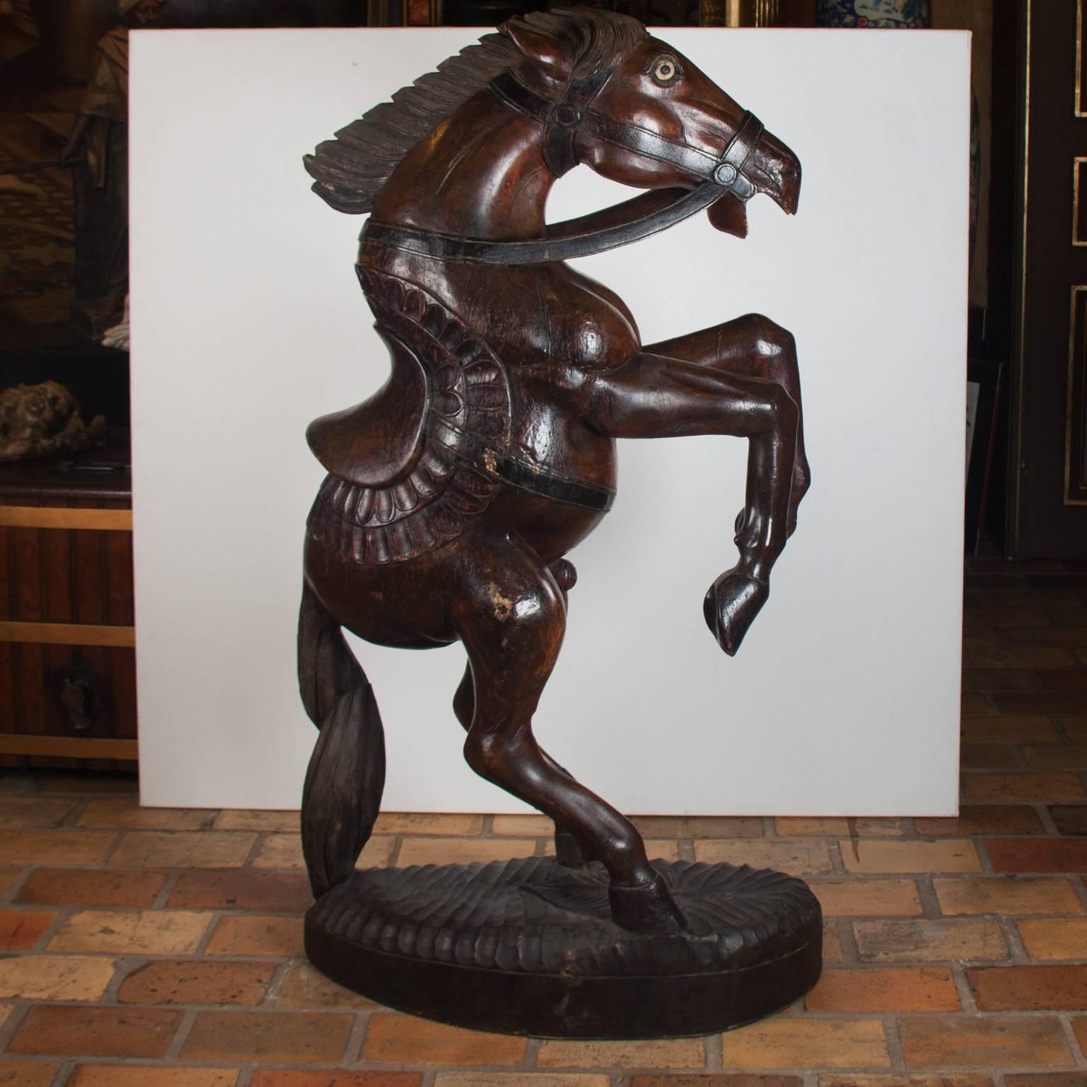 Pair of Wooden Polychromed Horses, circa 1780-1820, Probably England 3