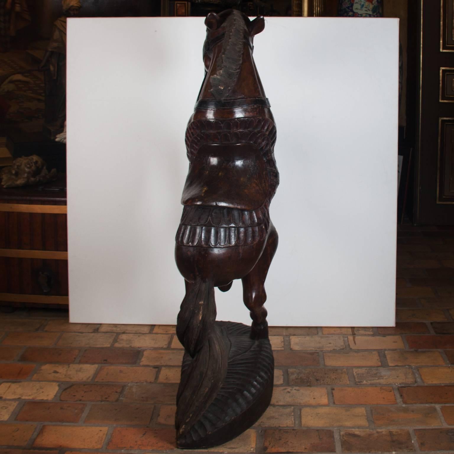 Pair of Wooden Polychromed Horses, circa 1780-1820, Probably England 5