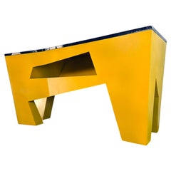 Nanook - Post-Modern Credenza Powder Coated Steel and Marble Handmade in BK, NY