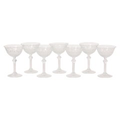 Set of 7 Regency Fidenza Crystal Champagne Glasses