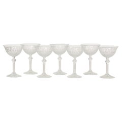 Set of 7 Regency Fidenza Crystal Champagne Glasses