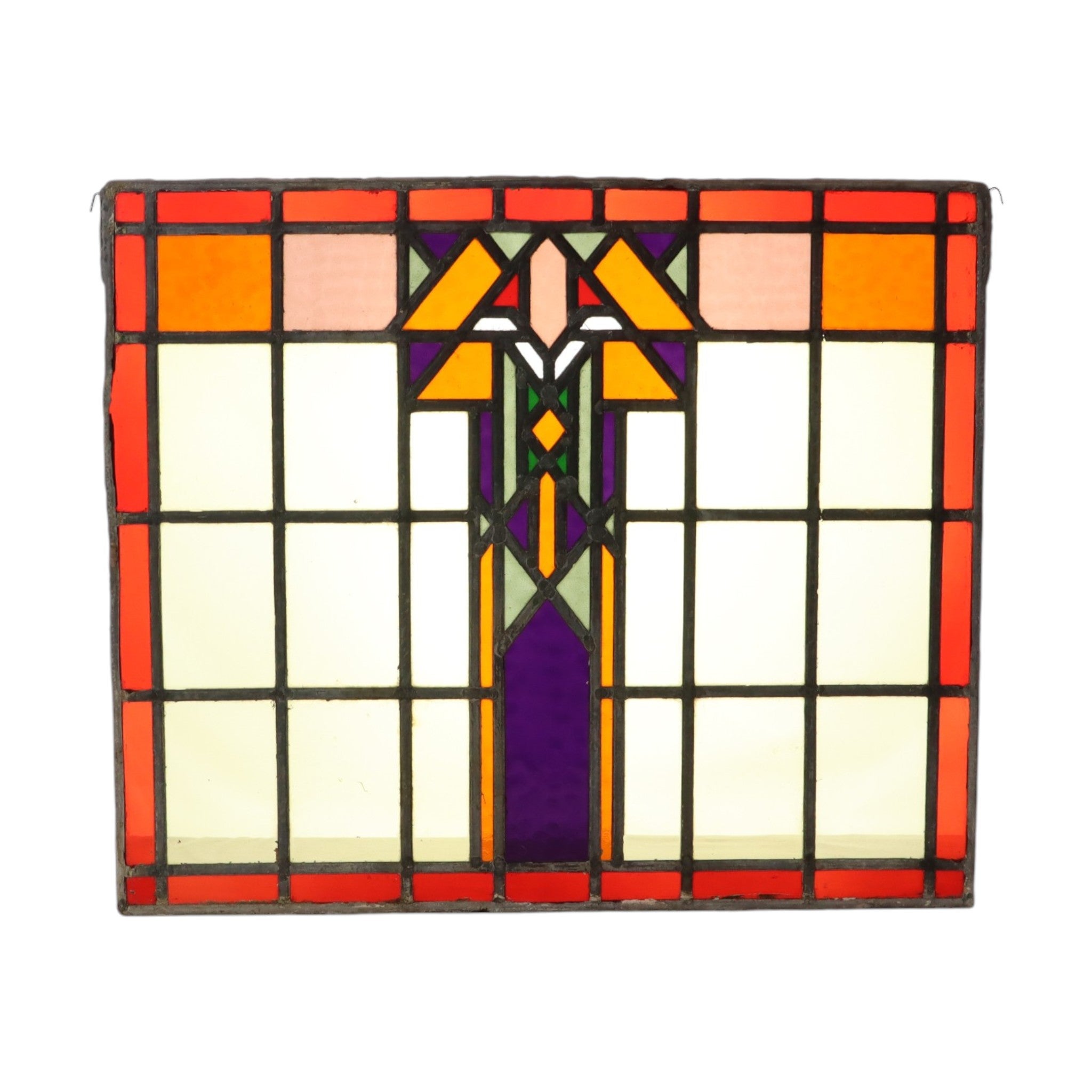 Colorful Amsterdam School Stained Glass Window – Art Deco