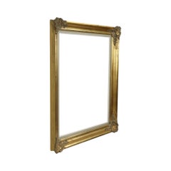Marco clásico de madera de pino de estilo barroco en color dorado, 68 x 58 cm