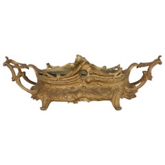 Rococo-style gold-colored jardinière flower planter early 20th century