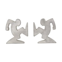 Designer Metal Bookends – La Linea Osvaldo Cavandoli