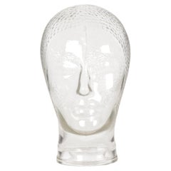 Decorative Vintage Glass Head Shop Display Militaria 26cm