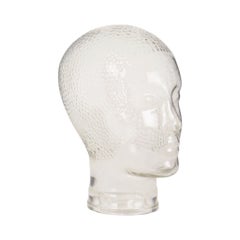 Decorative Vintage Glass Head Shop Display Militaria 26cm
